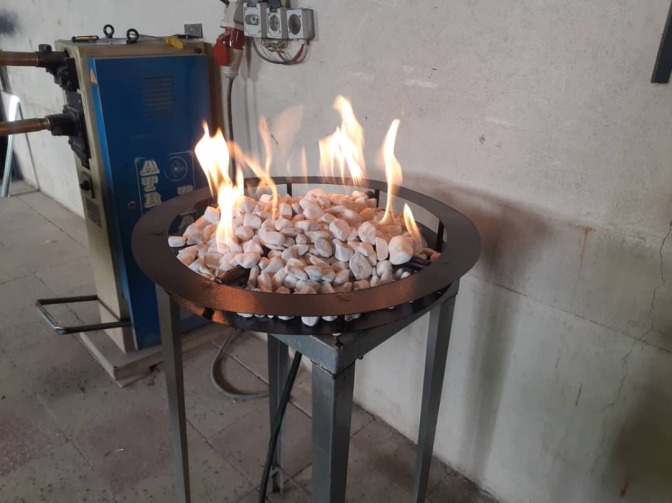 تست آتشدان توی کارگاه